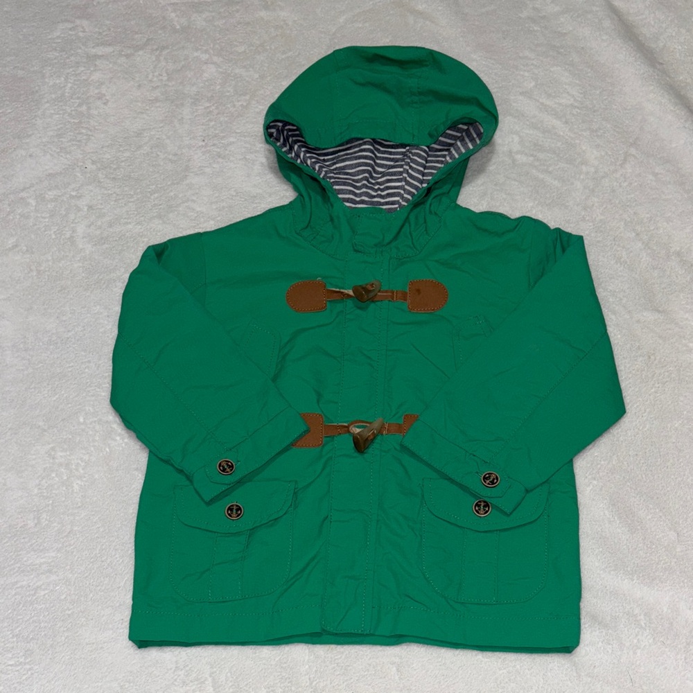 Mayoral Green Hooded Jacket with Toggle Closures